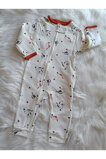 Bamoola for Babies 100% Cotton 9-12-18 Months Girl Bird 3-Piece Cuffed Jumpsuit (Baby Girl Boy Child)