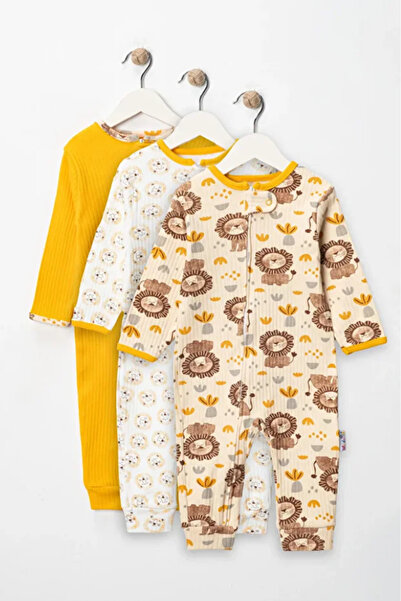 Bamoola for Babies 100% Cotton 9-12-18 Months Organic Lion 3-Piece Jumpsuit w...