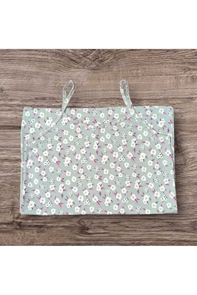 ESTA STORE Gray and White Floral Patterned Tank Top with Straps