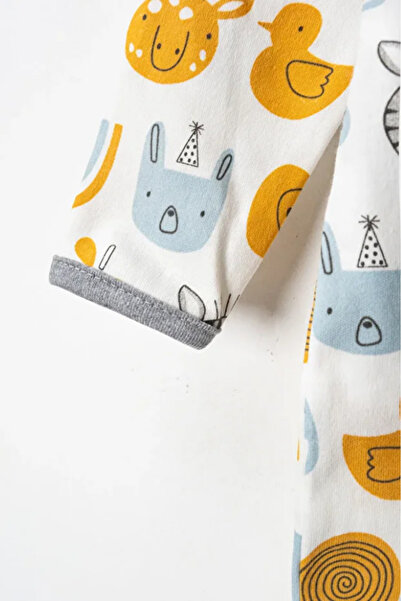 Bamoola for Babies 100% Cotton 9-12-18 Months Colorful 3-Piece Jumpsuit Without Booties with Cuffs (Baby Girl Boy)