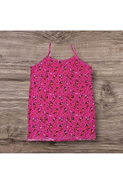 ESTA STORE Pink Floral Patterned Tank Top with String Straps