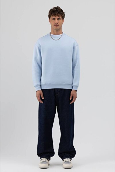 İLKCET MODA Hanorac premium oversize unisex Basic Baby Blue