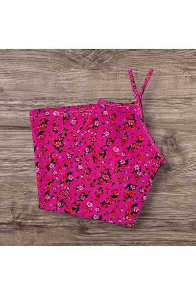 ESTA STORE Pink Floral Patterned Tank Top with String Straps