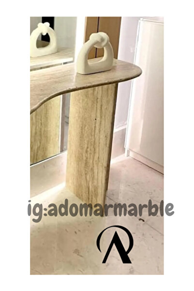 adomarmarblehandmadeandluxury ADOMAR Traverten Dresuar, Mermer Dresuar, Antre Dresuar, %100 Doğal Taş, Konsol Masası, Özel Ölçü