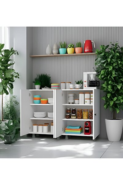 Yeni Vitrin Çok Amaçlı Dolap Mutfak Kiler Dolabı 120 cm