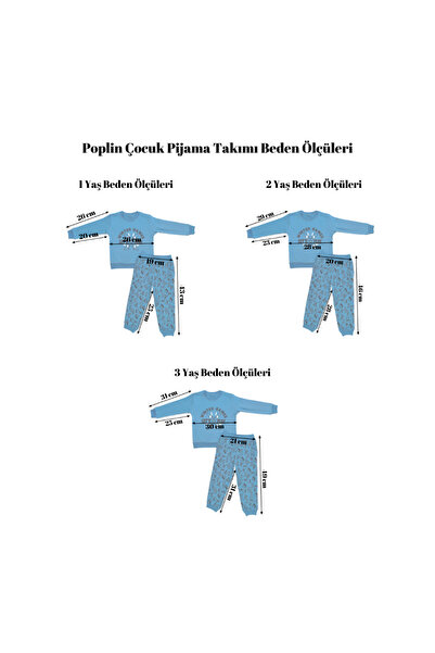 poplinçocuk Cemre Bebe %100 Pamuk Organik Erkek Çocuk Uzun Kollu 2'li Pijama Takımı