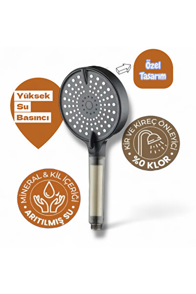 TRUVA Su tasarruf özellikli yüksek basınçlı kireç önleyici özellikli duş başlığı