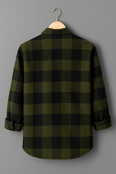 mavisima erkek giyimi Erkek Haki Siyah Kareli Oduncu Gömlek – Rahat Kalıp Yeni Sezon Kışlık Moda Trend