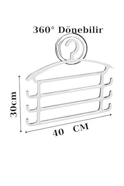 Online Home Market 2 Pieces of 4 Compartment Trouser Hangers, Coat Hangers Can Rotate 360 ​​Degrees