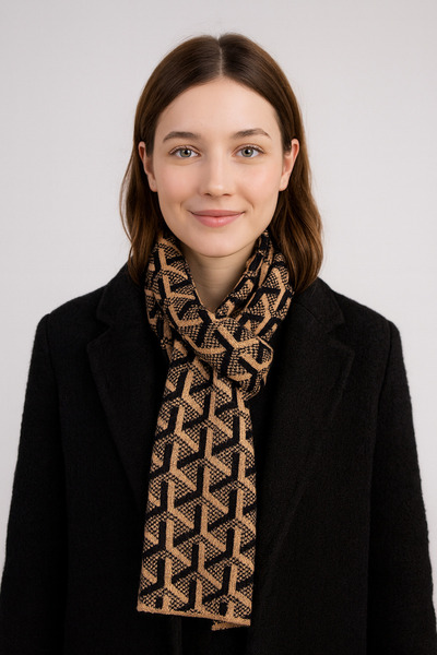 Sebir Moda Eșarfă tricotată cu model în Y