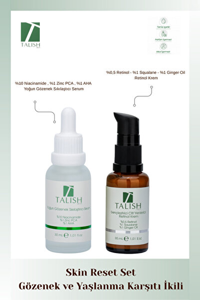 Skin Reset Set – Retinol Krem + Niacinamide Serum İkilisi, Yaşlanma Karşıtı ve Gözenek Bakımı