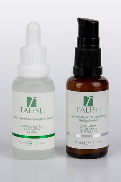 TALISH Skin Reset Set – Retinol Cream + Niacinamide Serum Duo, Anti-Aging and Pore Care