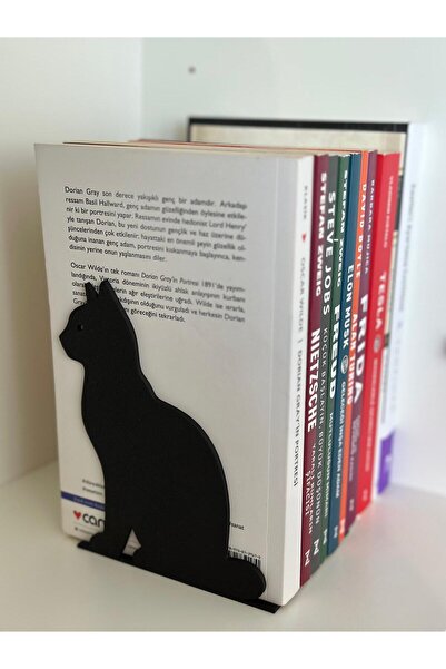 B2 Studio Kedi Siluetli Kitap Tutucu | Dekoratif ve Fonksiyonel Kitaplık Düze...