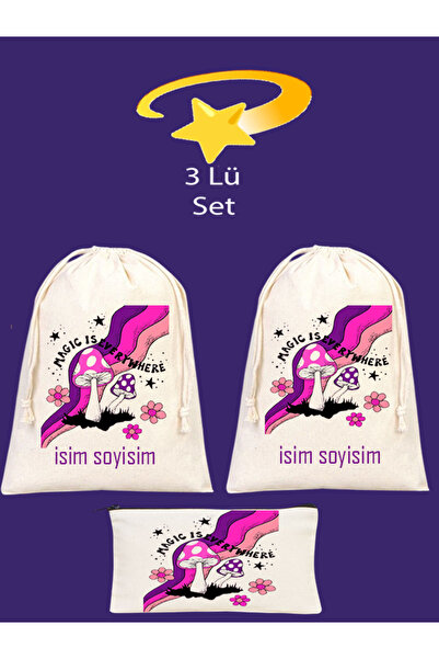 Boom town %100 Pamuk Ham Bez Çocuk Kıyafet Kesesi, Bebek Çanta Organizer 35x4...