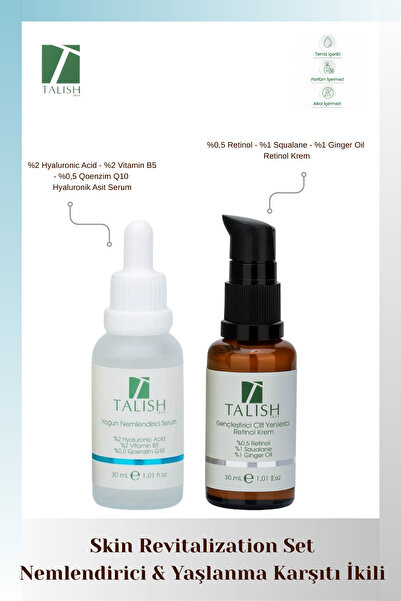 Skin Revitalization Set – Gençleştirici Retinol Krem ve Yoğun Nemlendirici Hyaluronik Asit Serum