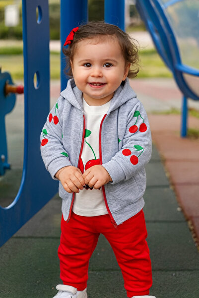 MyPrettyBaby Cherry Embroidered Baby Girl Bottom and Top Set