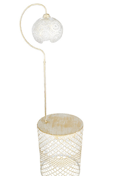 VENON Aydınlatma Lambader Sehpalı Tuğçe (SİNEM KAFA) Krem Sarı Patine