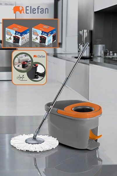 Elefan Apollo Pedallı Mop Seti 21 Lt | 360 Derece Döner Başlıklı Mikrofiber Temizlik Seti, Paspas Seti