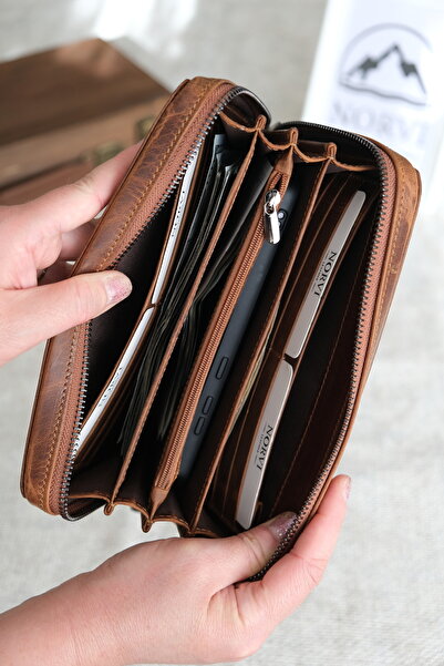 Norvi Leather حقيبة يد رجالية بسحاب