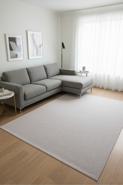 Markaev Krem Renk Modern Hasır Jüt Halı 3936v Krem