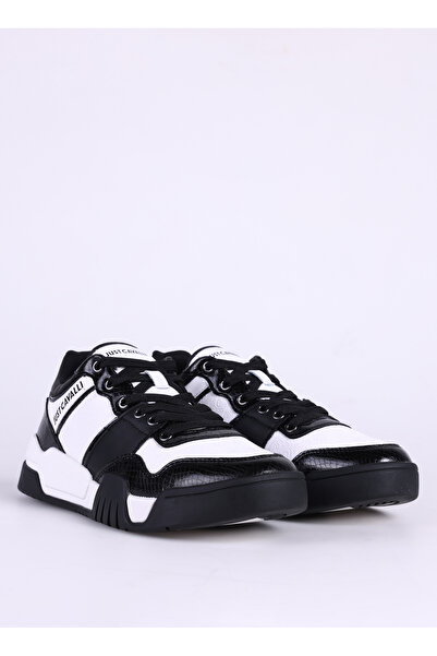 Just Cavalli Beyaz-Siyah Erkek deri Sneaker FONDO STYLE DIS. 1