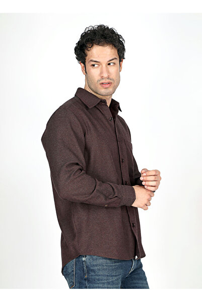 Lee Cooper Ανδρικό πουκάμισο Regular Fit Plum 251 LCM 241006 FRANCIS PLUM