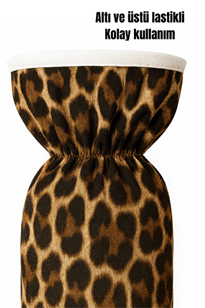 Morlay Poşetlik Poşet Organizeri, Poşet Sepeti, Mutfak Poşet Düzenleyici Lastikli Çift Taraflı & Leopar