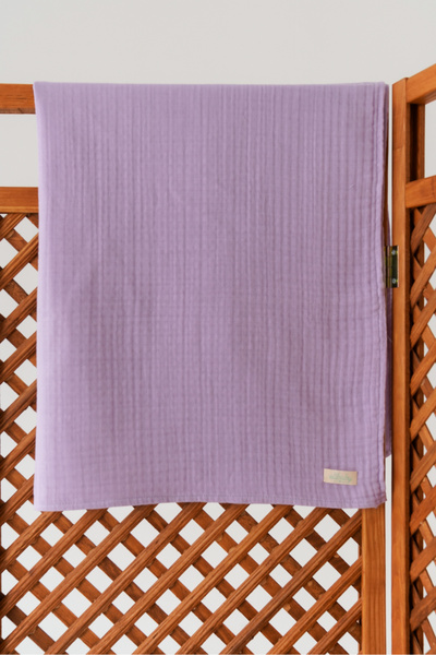 elibaby %100 Organik Pamuk Ekstra Yumuşak 4 Katlı Müslin Battaniye Lavanta (8...