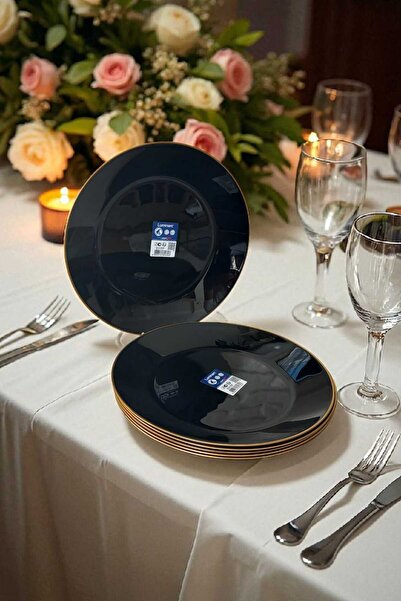 Luminarc 6 Adet Arcopal Zelie Special Altın Yaldızlı 25 Cm Servis Tabağı