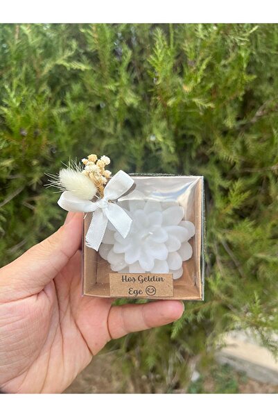 WISH Knit Craft Aralmini 20 Adet Kraft Kutulu Süslemeli Lotus Mum, Nişan, Söz...