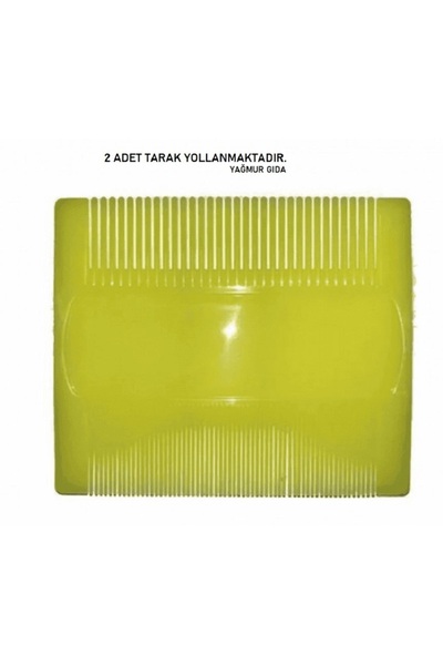 DEMET 2 Adet Çift Yönlü Tarak İnce Kalın Bit Tarağı Cep Tarak Sarı Renk