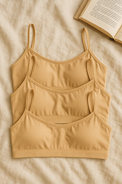 nesterinzar Γυναικείο αθλητικό σουτιέν με λουράκια και επένδυση, μισό εσώρουχο, 3 τεμάχια