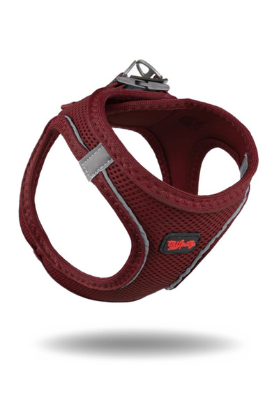 Tailpetz Air-Mesh Small and Medium Breed Cat Dog Chest Collar Soft, Breathable, Durable Burgundy