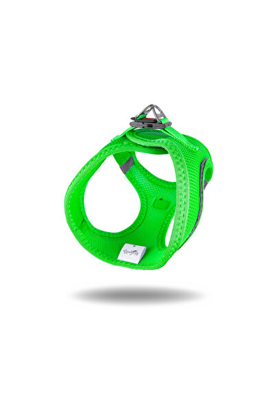 Tailpetz Air-mesh Küçük Ve Orta Irk Kedi Köpek Göğüs Tasması - Yumuşak, Nefes Alabilir, Dayanıklı Neon Yeşil