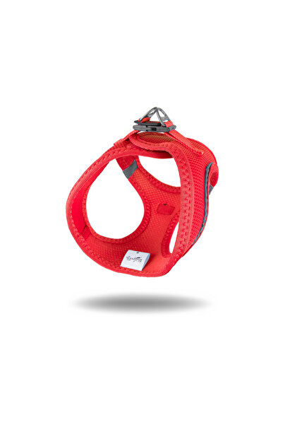 Tailpetz Air-mesh Küçük Ve Orta Irk Kedi Köpek Göğüs Tasması Yumuşak,nefes Alabilir, Dayanıklı Parlak Kırmızı