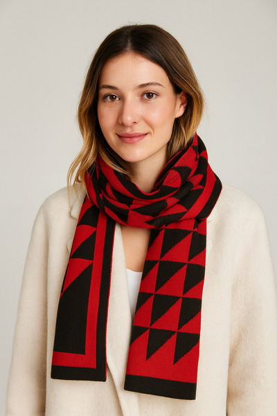 Sebir Moda Tricotaj cu model triunghiular din material subțire Eșarfă