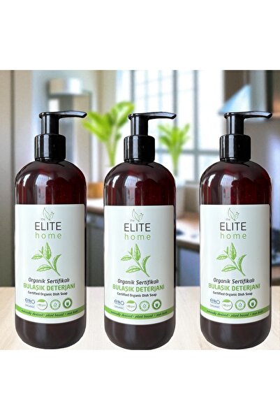 The Elite Home Organik Sertifikalı Elde Bulaşık Deterjanı 400 ml x3 adet port...