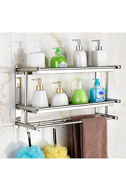 AGD Wall Mounted Stainless Steel Towel Rack Modern and Practical Design for Bathroom Organizer Rust Resistant, Silver
