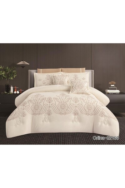 XI DUO مفرش نفرين مطرز فخم ملكي ليمنحك الجمال والاناقة الى غرفتك من المايكروفايبر مقاس 240*260 سم