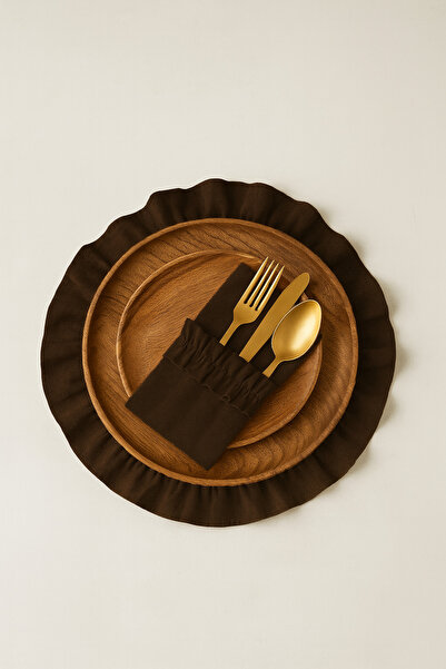 Mirilliahome 6-Piece Ruffled Raw Linen Cutlery / Napkin Holder – Cutlery Case