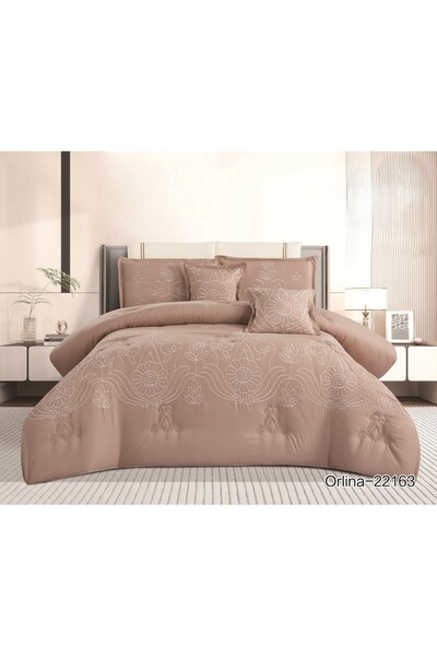 XI DUO مفرش نفرين مطرز فخم ملكي ليمنحك الجمال والاناقة الى غرفتك من المايكروفايبر مقاس 240*260 سم