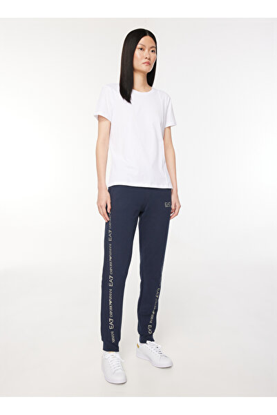 EA7 Lastikli Bel Normal Mavi - Lacivert Kadın Pantolon 6RTP55