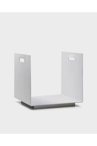 VENON Beyaz Kare 30x30 Metal Şömine Odunluk Dekoratif Soba Yanı Ev Odunluğu Bahçe Mangal Barbekü Odunluğu