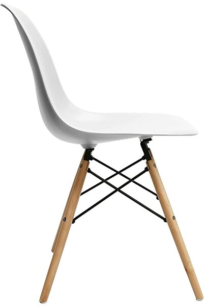 Crestj Plastic dining chair - office chair with wooden legs