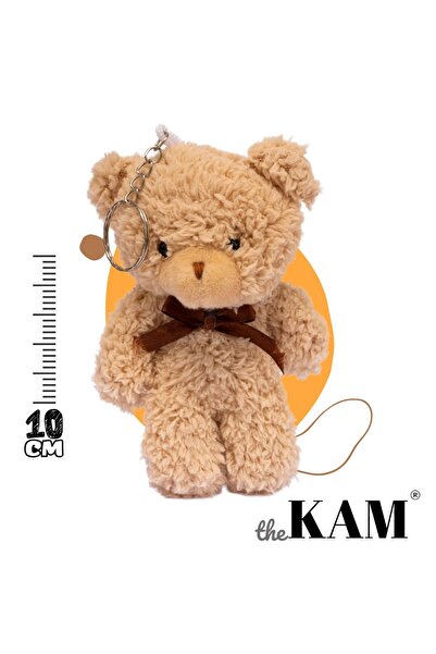 thekam دمية دب قطيفة برأس كبير مقاس 12 سم - قلادة حقيبة، حلية حقيبة، لعبة قطيفة ساحرة