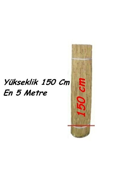 BİŞKİN Kamış Çit Bambu Hasır Yükseklik 1,5 metre En 5 metre Doğal Kamış Gölgelik 1,5x5