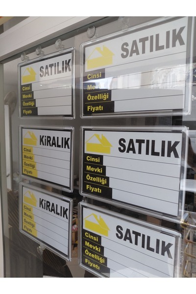 ETİKETLİK FİYATLIK EMLAK VİTRİN ÇERÇEVELERİ (şeffaf çerçeve) 20ADET KOLAY KURULUM