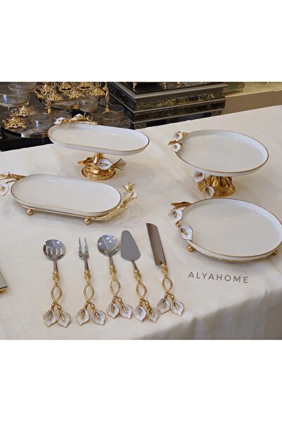 AlyaHomeAksesuar 9 Parça Porselen Servis ve Sunum Seti