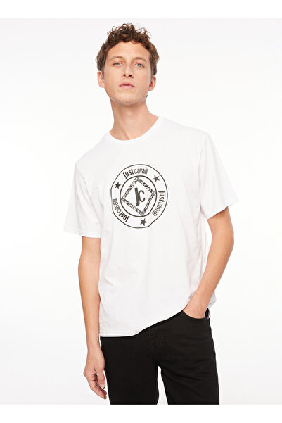 Just Cavalli Bisiklet Yaka Beyaz Erkek T-Shirt 75OAHT07