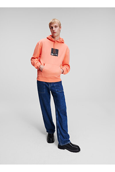 Karl Lagerfeld Jeans Kapüşon Yaka Pembe Erkek Sweatshırt 231D1850_KLJ LOGO HOODIE